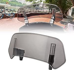Universial Motorcycle Windshield Extension Wind Deflector Motorbike Adjustable Clip-on Windshield Windscreen Spoiler Airflow Windscreen Fits for Motobikes(Smoke,Small)
