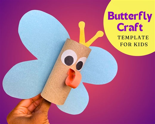 Butterfly Craft Template, Kids Recycle Project (printable PDF) - Etsy