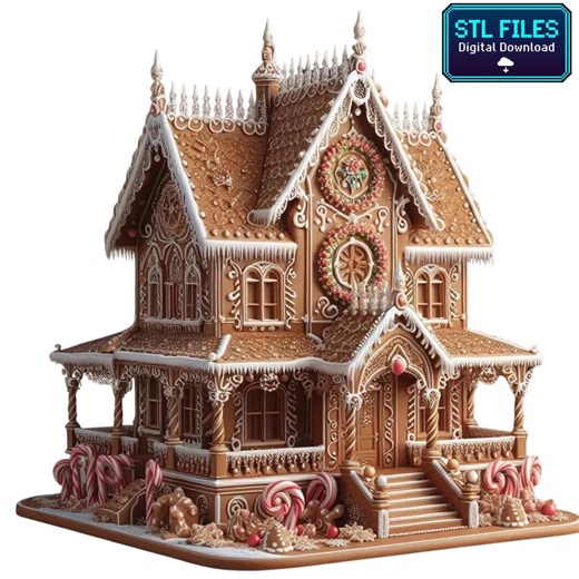 Ultimate Gingerbread House 3D Model STL | Christmas Candy Mansion & Holiday Village Centerpiece (digital Download) - Etsy