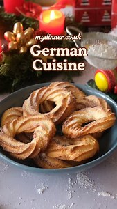 These German Marzipan Cookies are pure almond heaven! Delicate piped spritz cookies with that gorgeous marzipan flavor – buttery, nutty, and totally addictive. They're a Christmas cookie platter essential and so pretty too! Easy to make with piping bag. Recipe link in comments! 🎄✨ #germanfood #germanrecipes #christmascookies🎄🍪 | My Dinner- Easy German Recipes