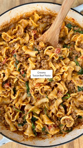 465K views · 3.6K reactions | Creamy Tuscan Beef Pasta ✨ This...