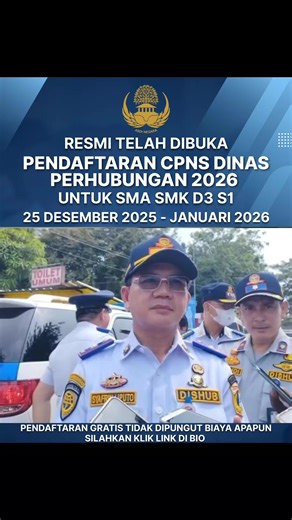 Pendaftaran CPNS Dinas Perhubungan 2026 Resmi Dibuka