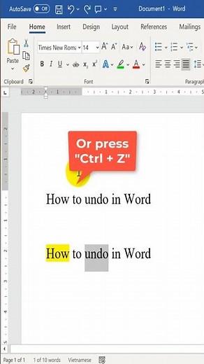 How to undo in Word #shorts #wordtips #viral