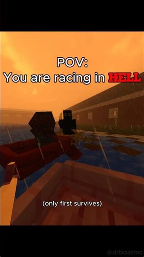 Boat racing in HELL 💀#minecraftshorts #minecraftedit