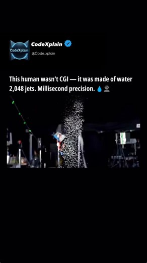 CodeXplain on Instagram: "Back in 2017, Gatorade created the Water Man using real water — not CGI. 💧 Designed and built in just 10 weeks, the project reportedly involved over 5,000 people. The water “printer” itself consisted of more than 20,000 components, controlling 2,048 individual water jets capable of opening and closing within 2 milliseconds. Using motion capture, precisely timed strobe lighting, and stop-motion photography, engineers were able to freeze water droplets in mid-air with mi