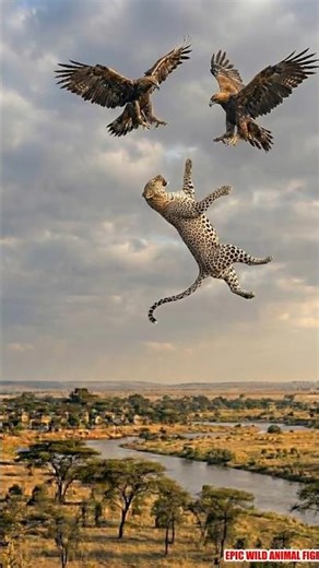 Leopard vs Golden Eagles — Lifted Into Sky and Dropped (Rare Wildlife Encounter)