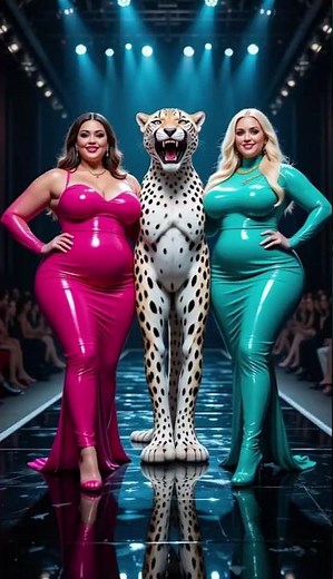Two Plus Size Divas Rock the Stage with a Cheetah Glamorous Catwalk & Dance Performance