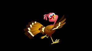 Download Scared Turkey Baby Cartoon Character Running for free