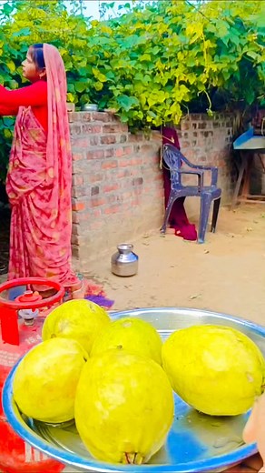 Delicious and tasty ripe guava pudding 😀😀 Village Food and Village Cooking 🔥 #shorts #reels #recipe #cooking #food #share #trending #viral #guava #halua #instagram #fb | Pinki Kushwaha