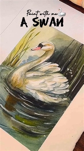 very easy painting of swan 🦢#art #painting #shorts #drawing #viral #watercolor