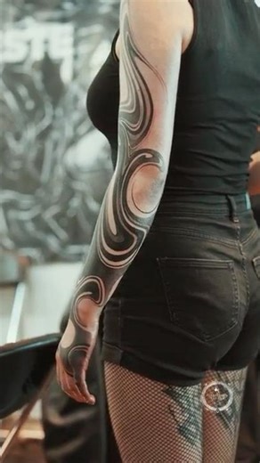 Stunning Blackwork Abstract Tattoo by Peste!