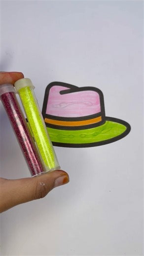 Glitter ✨ Hat 🤠#youtubeshorts #kidsart #ytshorts #kidsfun #glitter