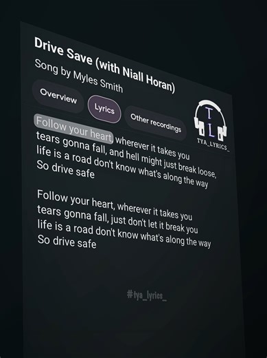 Drive Safe - Myles Smith || Lyrics 🎧🎶 . . . #lyrics #music #foryou #tya_lyrics_ #fyp