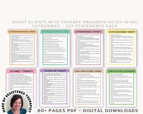 Therapy Progress Note Template: Counselor Cheat Sheet (digital Download) - Etsy