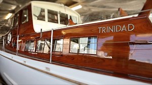 Awlwood MA application on classic powerboat.