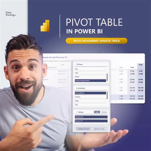 Bas Dohmen on Instagram: "Build a Pivot Table in Power BI Perfect idea for convincing Excel Users! + November Power BI Update Trick ✅ #powerbi #pivottable #report #design #update Learn Power BI step-by-step with me ➡️ PL300 Data Analyst Training"