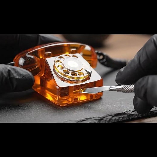 Slicing Through Amber: ASMR Vintage Telephone Experience #asmr #relaxation #satisfying
