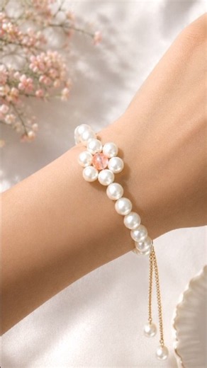DIY Beautiful Pearl Bracelet😱Easy Handmade Bracelet Making Tutorial#sorts #Bushracrafter
