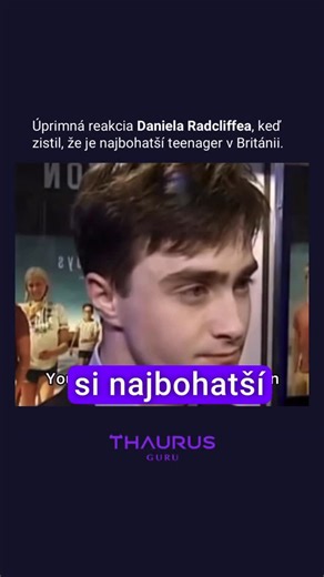 Thaurus Guru🇸🇰🇨🇿 on Instagram: "Kým Daniel Radcliffe dokončil posledné filmy o Harrym Potterovi, bol už zabezpečený do konca života. 💰 Väčšina jeho peňazí pochádzala z posledných dvoch filmov, kde ho samotný plat zaradil medzi najbohatších mladých ľudí v Spojenom kráľovstve. Čo však všetkých prekvapilo, bolo to, čo urobil potom. Peňazí sa takmer ani nedotkol. Namiesto naháňania sa za veľkými výplatami sa pustil do zvláštnych, riskantných projektov, ako bola divadelná hra Equus alebo netradi