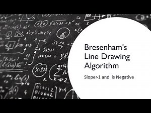 Bresenham's Line Drawing Algorithm (slope greater than 1 and -ve)