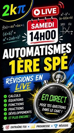 🔴 LIVE MATHS – AUTOMATISMES 1ÈRE SPÉ 🔴 #Automatismes #maths #premierespe