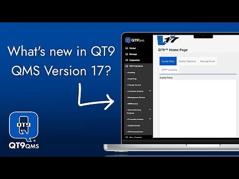 Version 17 - What's New? | QT9 QMS