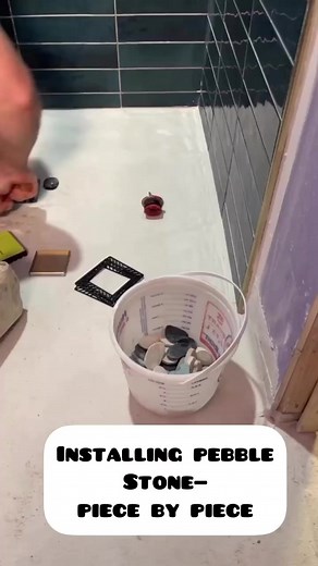 Pebble stone tile 🤩😁👊👍⭐️🌟 #diy #tile #homeimprovement #bathroomdesign #bathroomremodelingteacher | Bathroom Remodeling Teacher
