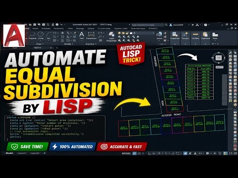 AutoCAD AutoLISP Tutorial: Automatically Subdivide Land into Equal Plots