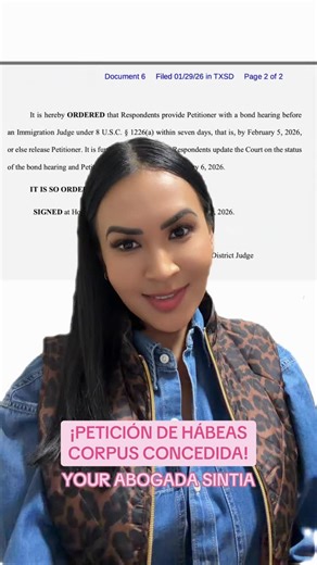 This administration along with the DHS and ICE act like they’re untouchable—like they can do whatever they want. Today, a federal judge proved that’s not true by granting this Writ of Habeas Corpus! 🙌🏽 This is your reminder: the law still matters, and justice is still possible with God at our side! 🇺🇸⚖️ . . . . . #YourAbogadaSintia #WritofHabeasCorpus #ImmigrationDefense #CriminalDefense #SiSePuede | Sintia Solis Law Firm PLLC