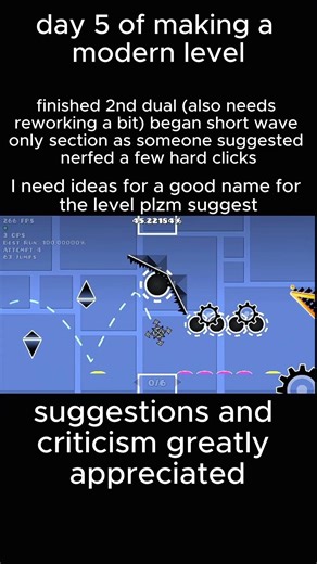 day of making an modern level #geometrydash #gdupdate #gdlayout #gd