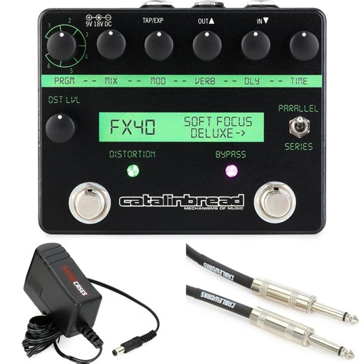 Catalinbread Soft Focus Deluxe Multi-effects Pedal with Power Supply and Cable - Black