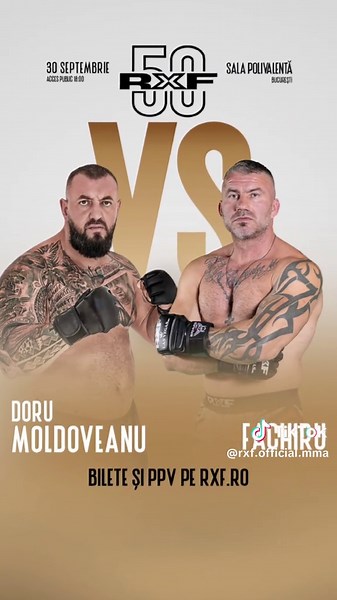 UPDATE EXPLOZIV la RXF 50! ⚡ Din umbră, un colos pășește în ring: Fachiru se alătură confruntării titanice cu Doru Moldoveanu. Pregătiți-vă pentru un duel în care fiecare secundă poate schimba totul! 🌪️ ! 𝗥𝗫𝗙 𝟱𝟬 | 𝟯𝟬 𝗦𝗲𝗽𝘁𝗲𝗺𝗯𝗿𝗶𝗲 - Sala Polivalentă | 🎟️ Locurile se epuizează , cumpătă acum bilete sau PPV de pe: https://rxf.ro/ 📌 #mma #RXFmma #RXF50 #RXF