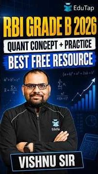 RBI Grade B 2026 Quant | Best Free Resource