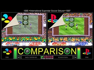 International Superstar Soccer Deluxe (SNES vs PlayStation) Side by Side Comparison | VCDECIDE