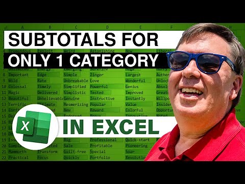 Excel - Adding Subtotals to Specific Categories in Excel - Episode 2432