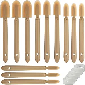 Rubber Caulking Tool Kit, Reusable Caulk Finishing Tool, Grout Sealant Spatula Spreader Smoothing Tool, Multifunctional Sealant Applicator Tool for Ceramic Tiles Baseboard Window Bathroom (12Pcs)