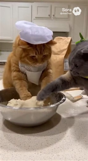 One Cat Was Cooking… The Other Touched It and Chaos Began 😳🐱🍳 #shorts #funny #cat