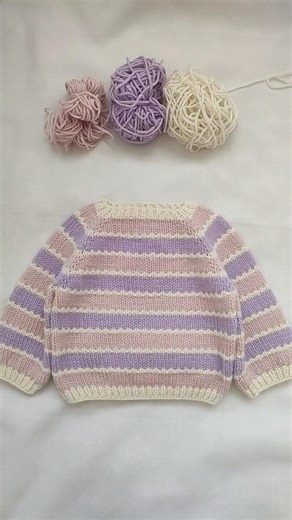 Easy to knit raglan baby sweater. Sori Baby Pullover Knitting Pattern