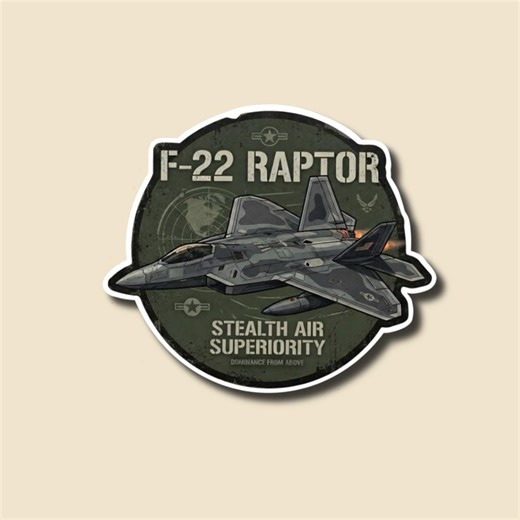 F22 Raptor Sticker - Glossy Aviation Decal - Military Sticker - Etsy