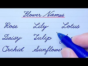 Cursive writing words | Flower Names | cursive abcd | cursive handwriting practice | cursive letters