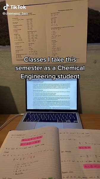Chemical Engineering Study Tips and Aesthetic Notes