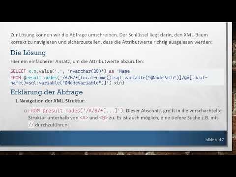 Behebung von Attributvariablenproblemen bei der XML-Analyse in T-SQL