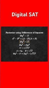 Factor Squares Fast Using One Trick | Digital SAT