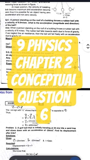 PHYSICS Conceptual Question 6 CLASS 9 #SLO #PASTPAPER #PHYSICS #CLASS9 #mardanboard #chapter2 #exam