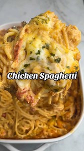 In this simple dump-and-bake recipe, we are making this comforting and deliciously creamy Chicken Spaghetti with Rotel. It’s full of tomatoes, cheese, juicy chicken, and a kick of heat. This crowd-pleasing recipe is easy to make and guaranteed to be a hit. #onepanmeal #onepandinner #onepotpasta #chickenspaghetti #chickenpasta #mealprepideas | Bad Batch Baking by Mallory Austin