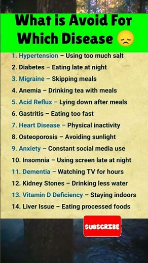 ⚠️ What to AVOID for Which Disease | Health Mistakes You Must Stop Now! #HealthTips