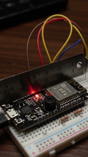 Laser Security Alarm Using ESP32 🔴🚨 | Intruder Detection System with OLED Display|DIY Project#shorts