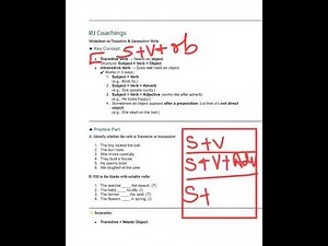 Transitive and Intransitive Verbs