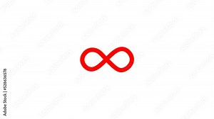 Infinity loop icon animation.Luma matte with transparent background 4K resolution. Stock Video