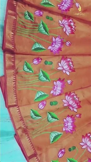 trending lotus painting #handmade #fabricpainting